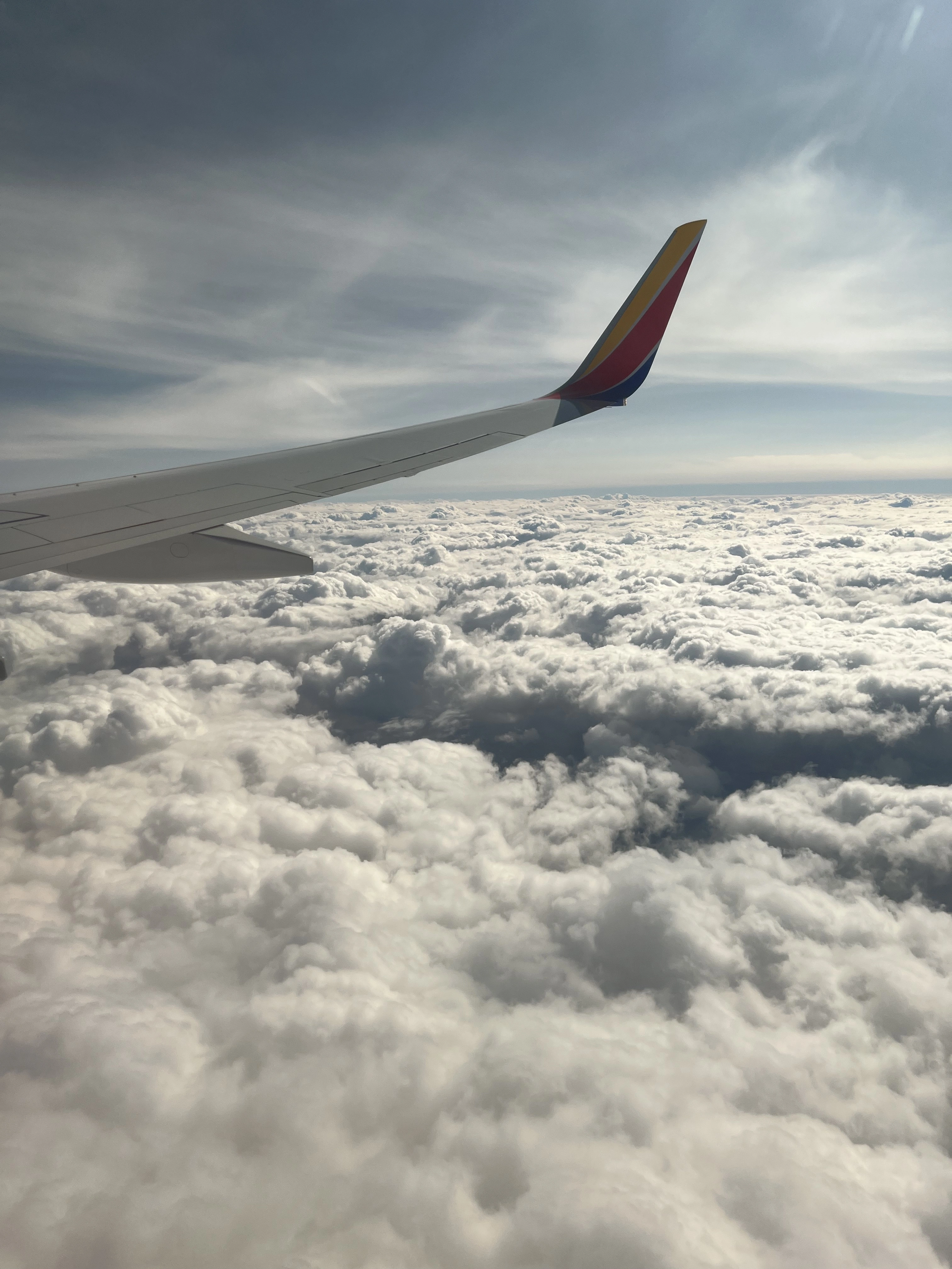 Picture of clouds taken from an airplane.